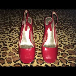Nine West Red Patent Leather Sandals